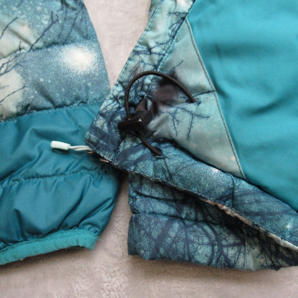 Patagonia Down Sweater Down‎ Jacket Girls XL 14 Teal Tree Print Puffer Warm READ - Picture 13 of 16